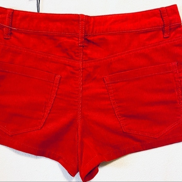 Forever 21 Red Corduroy High Rise Shorts NWT Sz 26 - Picture 10 of 14